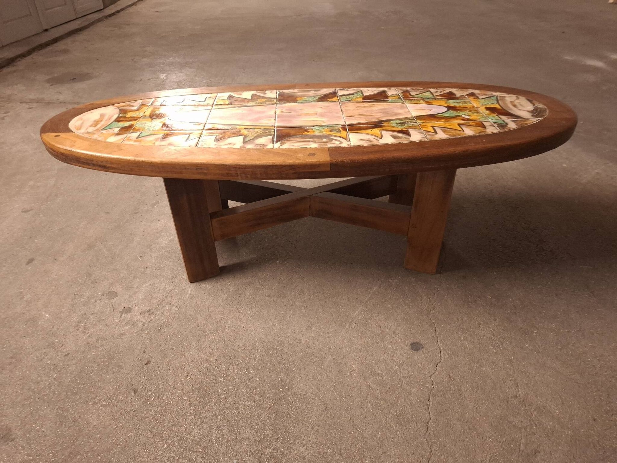 Table basse en ceramique , Vallauris , Gustave Reynaud