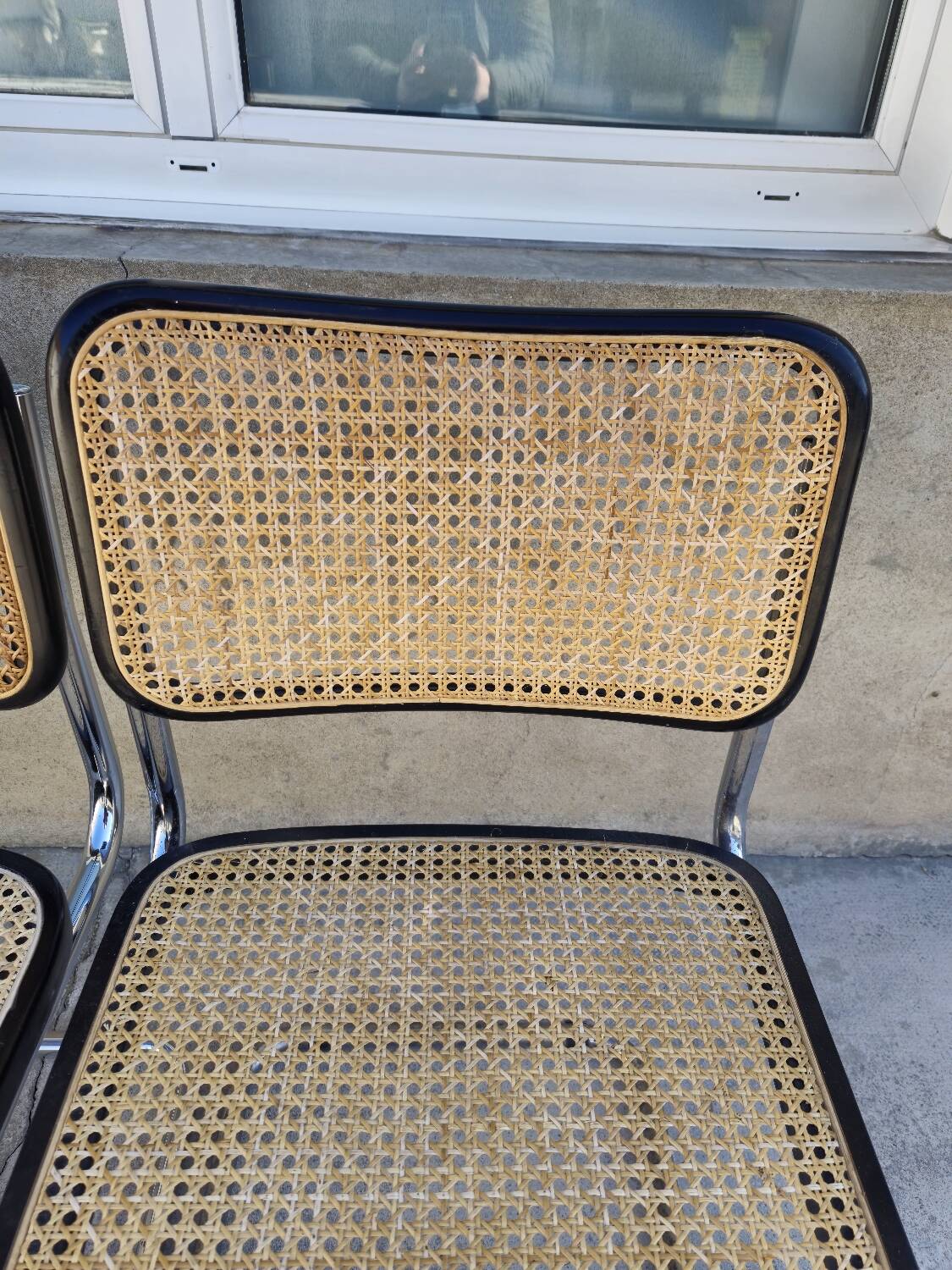 Set of 4 Marcel Breuer chairs model B32 in cane