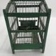 Ancienne petite cage à oiseaux verte en bois