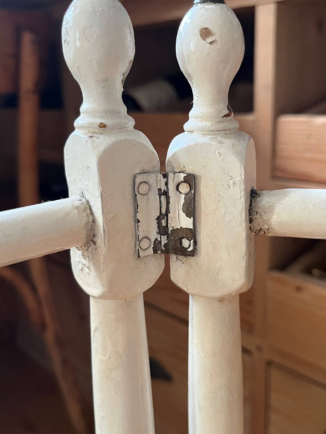 Old wooden towel rack