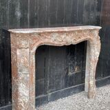 Louis XV style fireplace in rance marble circa 1880