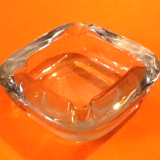 1970s paved ashtray transparent glass