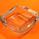 1970s paved ashtray transparent glass