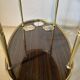 Vintage brass and dark wood serving trolley – 1960s