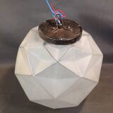 Old art Deco glass ball hanging lamp frosted diameter 28cm