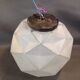 Suspension boule Art Déco en verre pressé dépoli diamètre 28cm