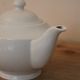 White ceramic teapot with glaze – Round shape and matching lid