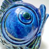 Rimini Blue Ceramic Fish Money Box by Bitossi, Italy