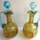 Cabaret Cave liqueur George SAND: 2 carafes 10 Legras glasses - brass basket