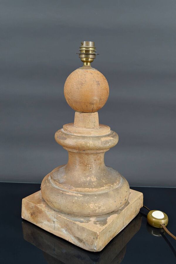 Lampe pilastre en terre cuite, style brutaliste, France, Mid-Century