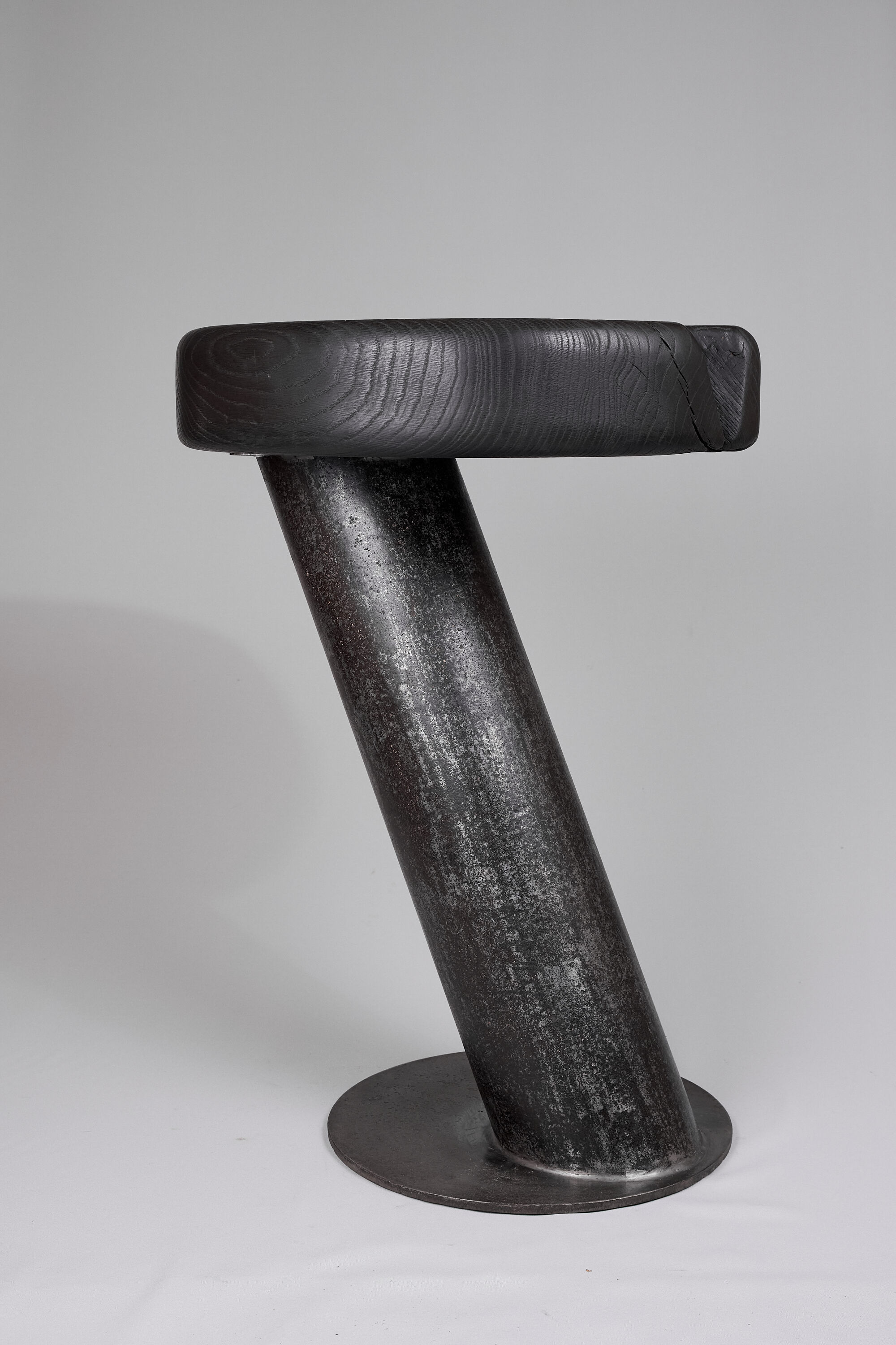 Solid wood sculptural side table, original contemporary design, logniture