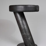 Solid wood sculptural side table, original contemporary design, logniture