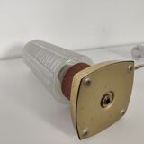 vintage bedside lamp in teak, brass and glass, 60s te