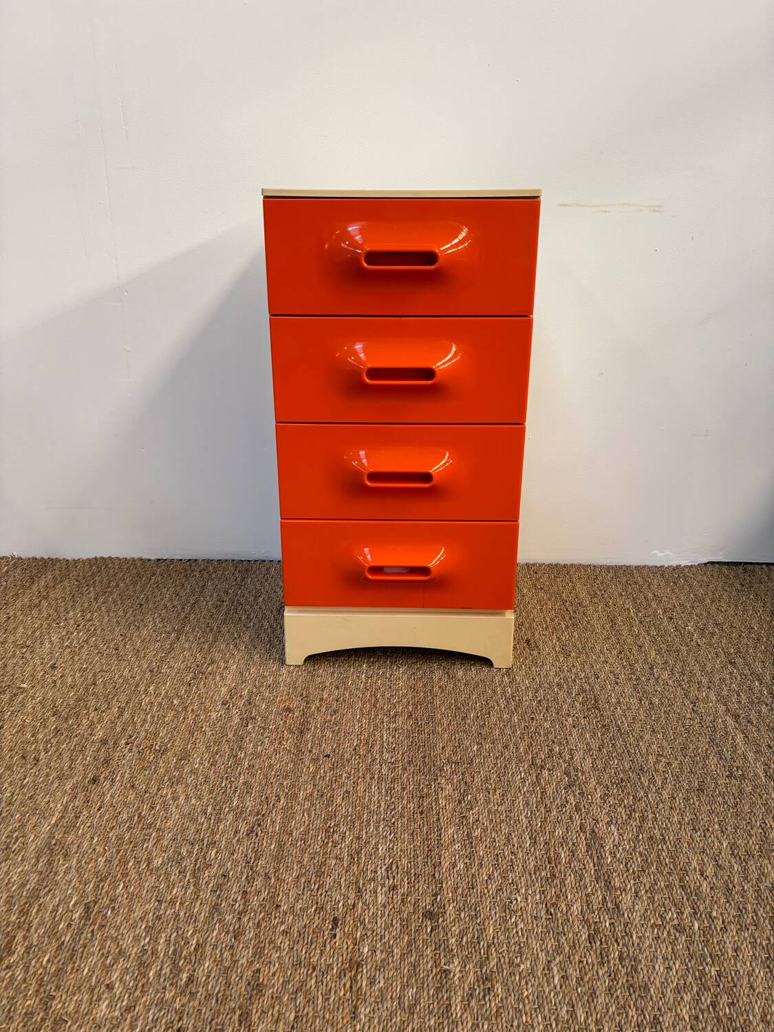 Prisunic orange chest of drawers 1970