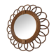 Miroir soleil fleur rotin 43cm vintage 1960