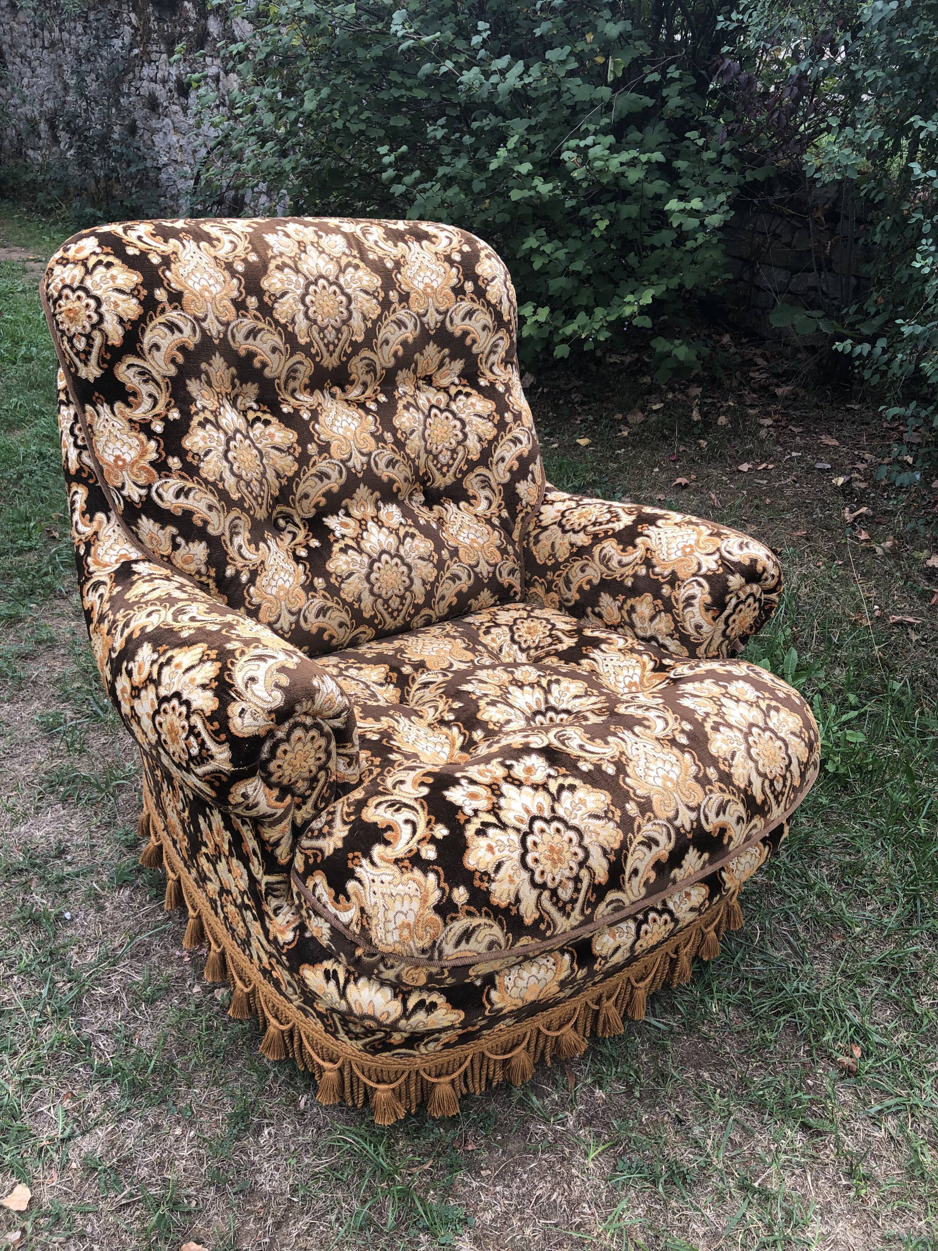 Vintage velvet armchair