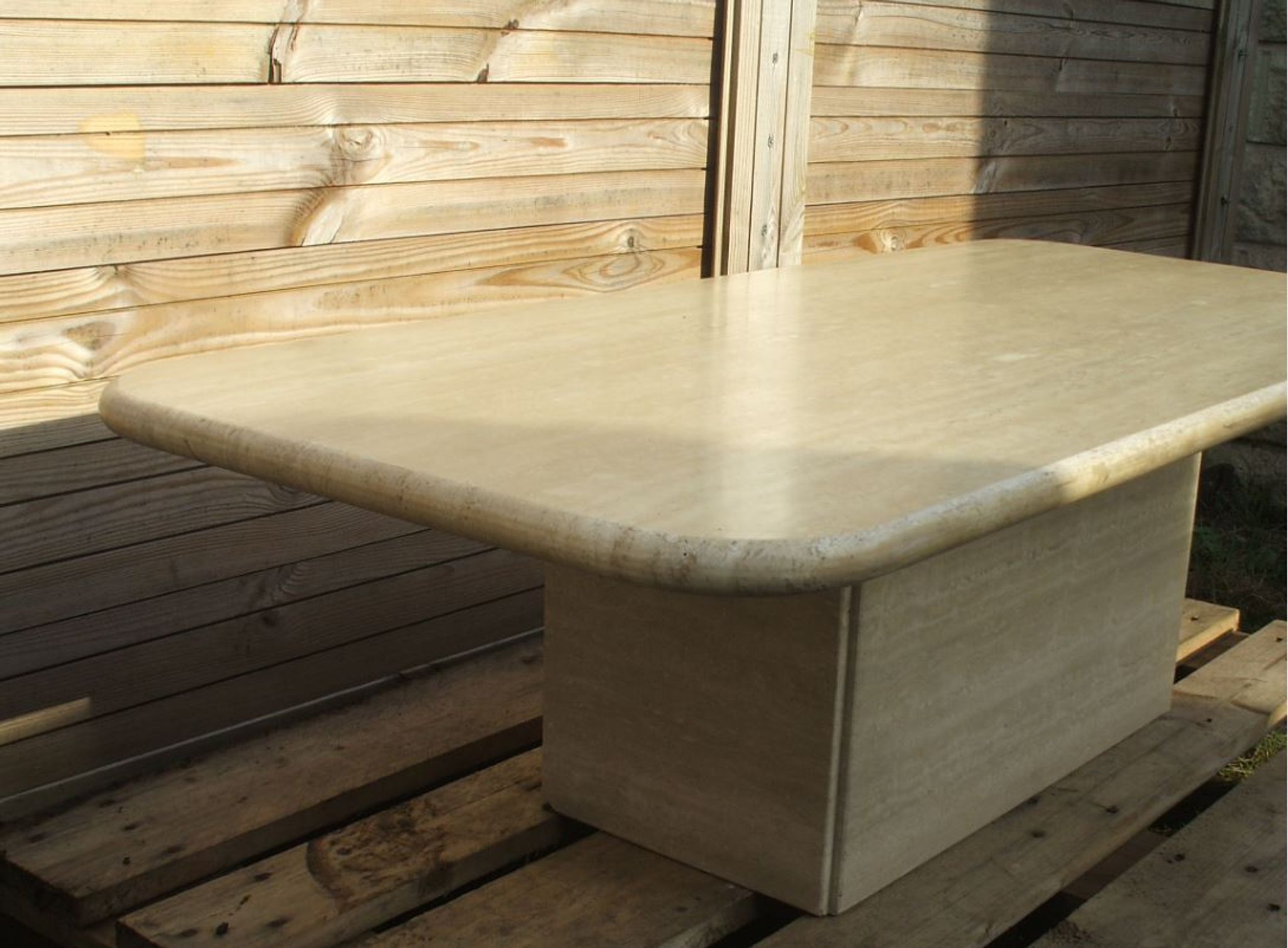 Travertine coffee table
