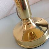 Pair of bedside lamps in golden metal and lampshade creme / vintage years 60-70