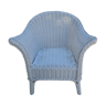 Child armchair in wicker and rattan white