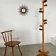 Old designer pine coat rack from the 60s in chalet wood
