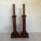 Pair of old candlesticks pic wooden candle