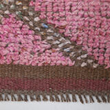 3x10 pink and brown herki runner rug, 307x88cm
