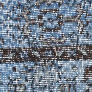 3x7 Blue Vintage Runner Rug, Handmade Wool Rug, Turkish Runner, 78x218Cm