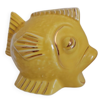 Fish ceramic piggy bank vintage 50's