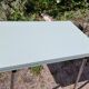 Water green formica table with 2 drawers and extensions