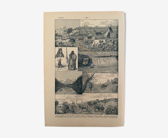 Lithographie et carte sur le Canada de 1922