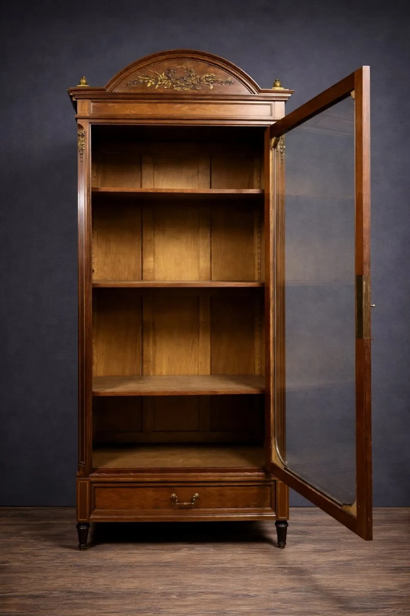 Parisian library Louis XVI in precious wood and gilded bronze