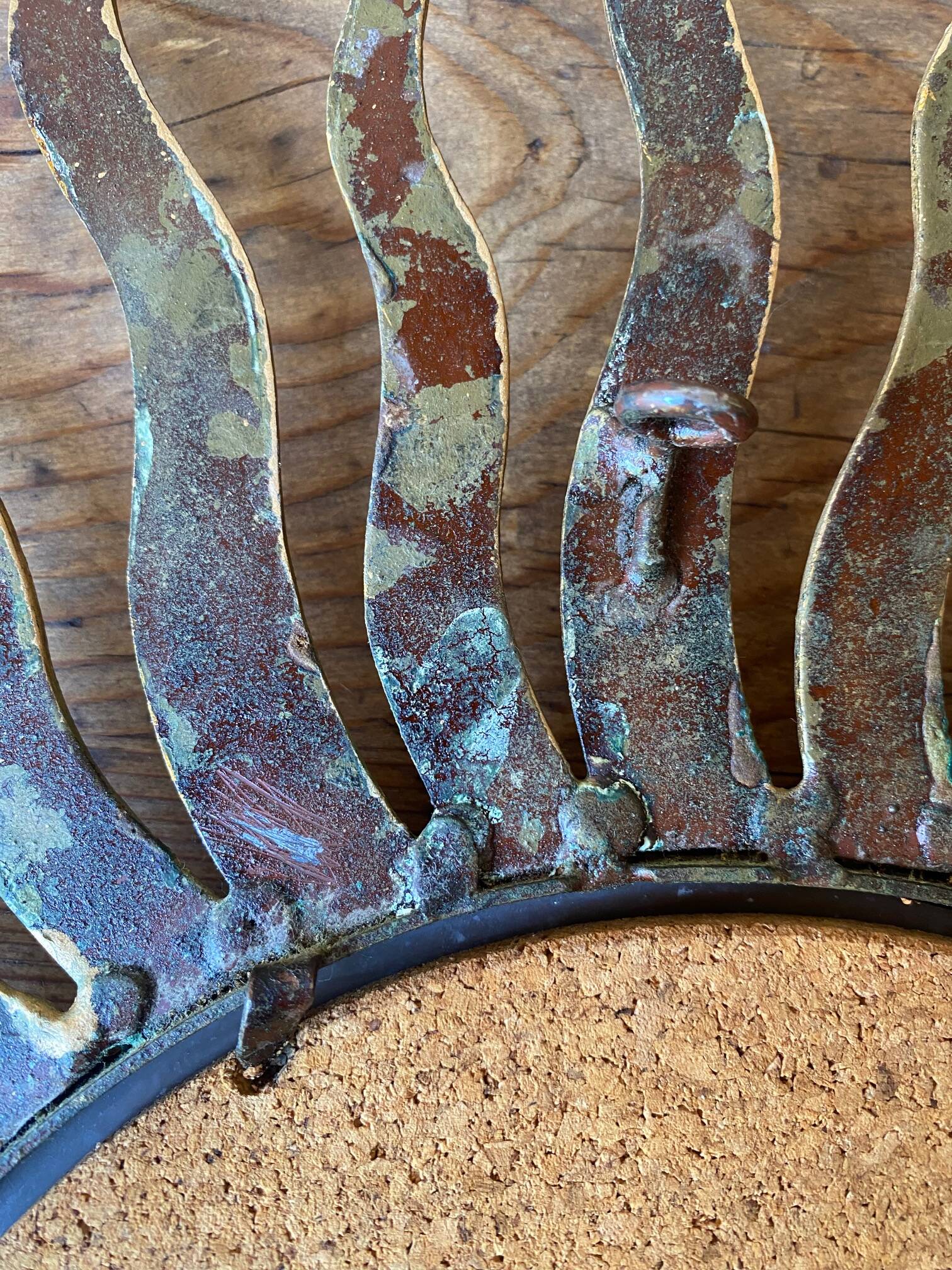 Golden sun mirror 50cm from the 70s.