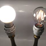 Pair of neo-classical lamps 1970 gold metal