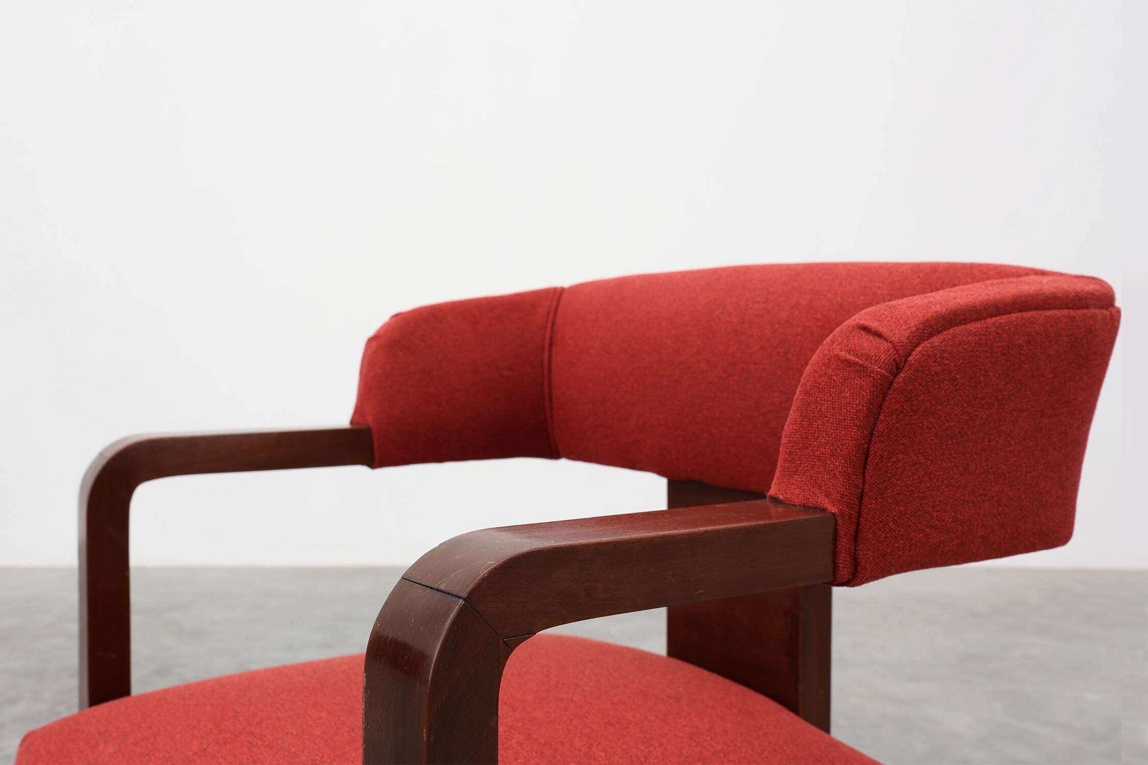 Set of Two Red Reupholstered Art Deco Chairs, Belgium ca. 1920
