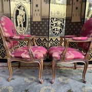 Pair of Louis XV style convertible armchairs