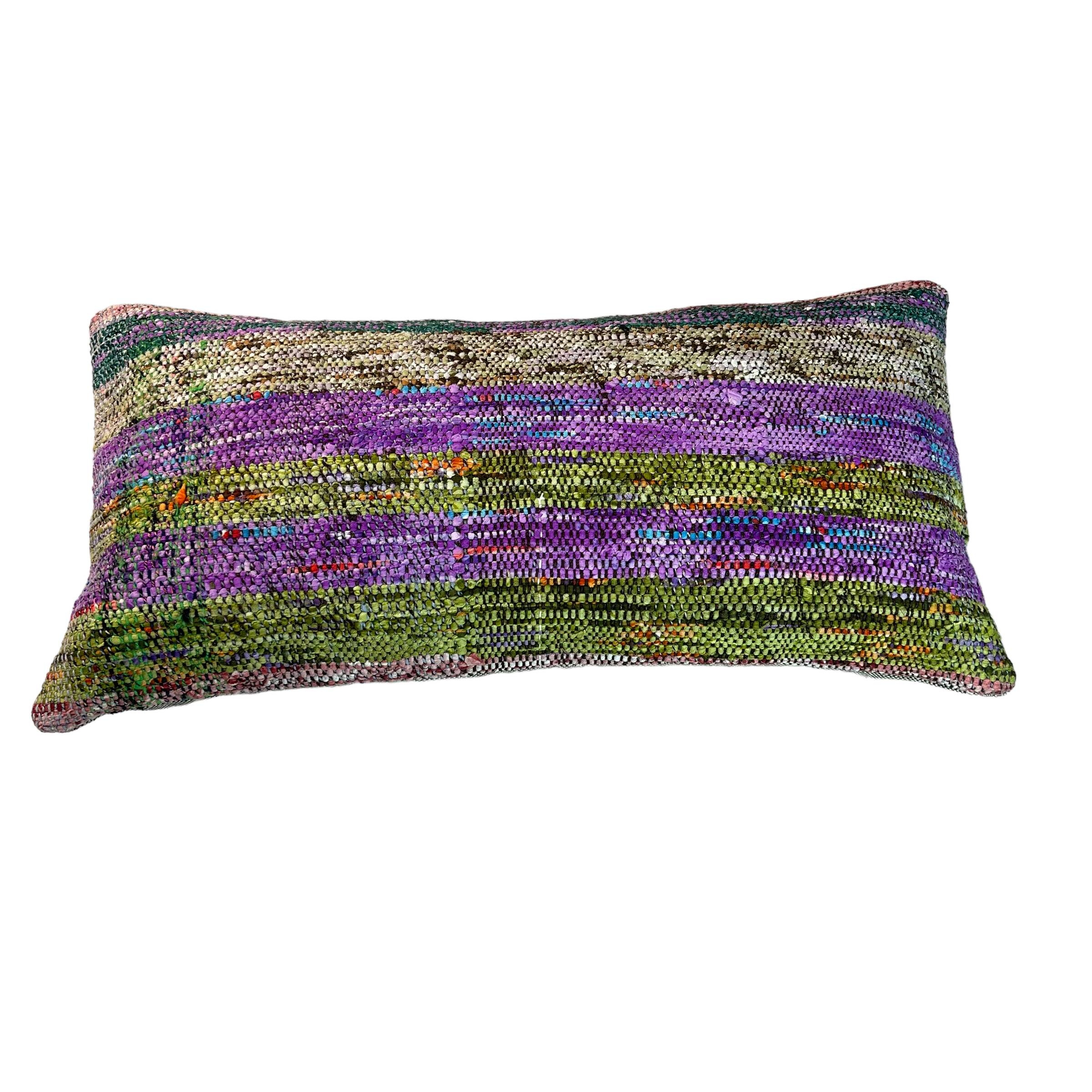 Vintage turkish kilim cushion cover , 30 x 60 cm