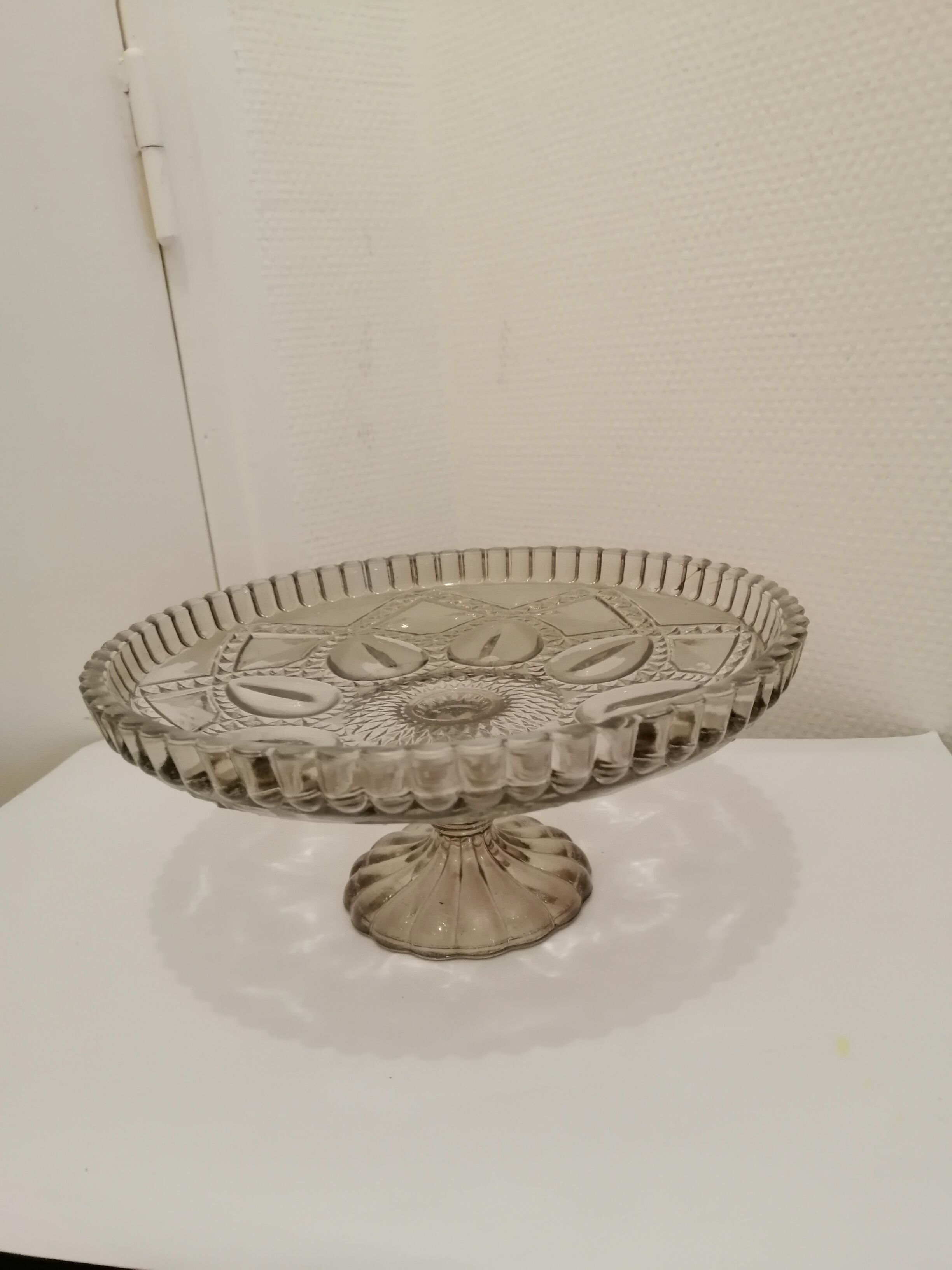 Antique glass compotier