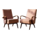 Restored bentwood armchairs by Jaroslav Šmídek, pair, Czechoslovakia, new pink upholstery, 61 × 82 × 81 cm