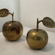 Duo of bronze apples vintage paperpress from the 60s-70s