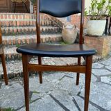 4 Scandinavian black leatherette chairs