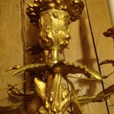 Pair of 4-branch wall sconces - gilded bronze