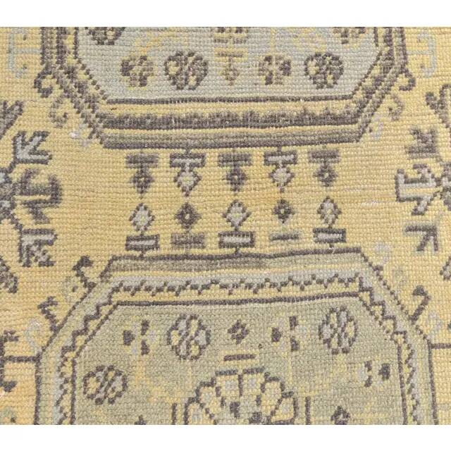 1970s Turkish Oushak geometric wool rug 72x323