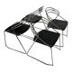 4 chaises minimalistes en fil d'acier chromé, années 80