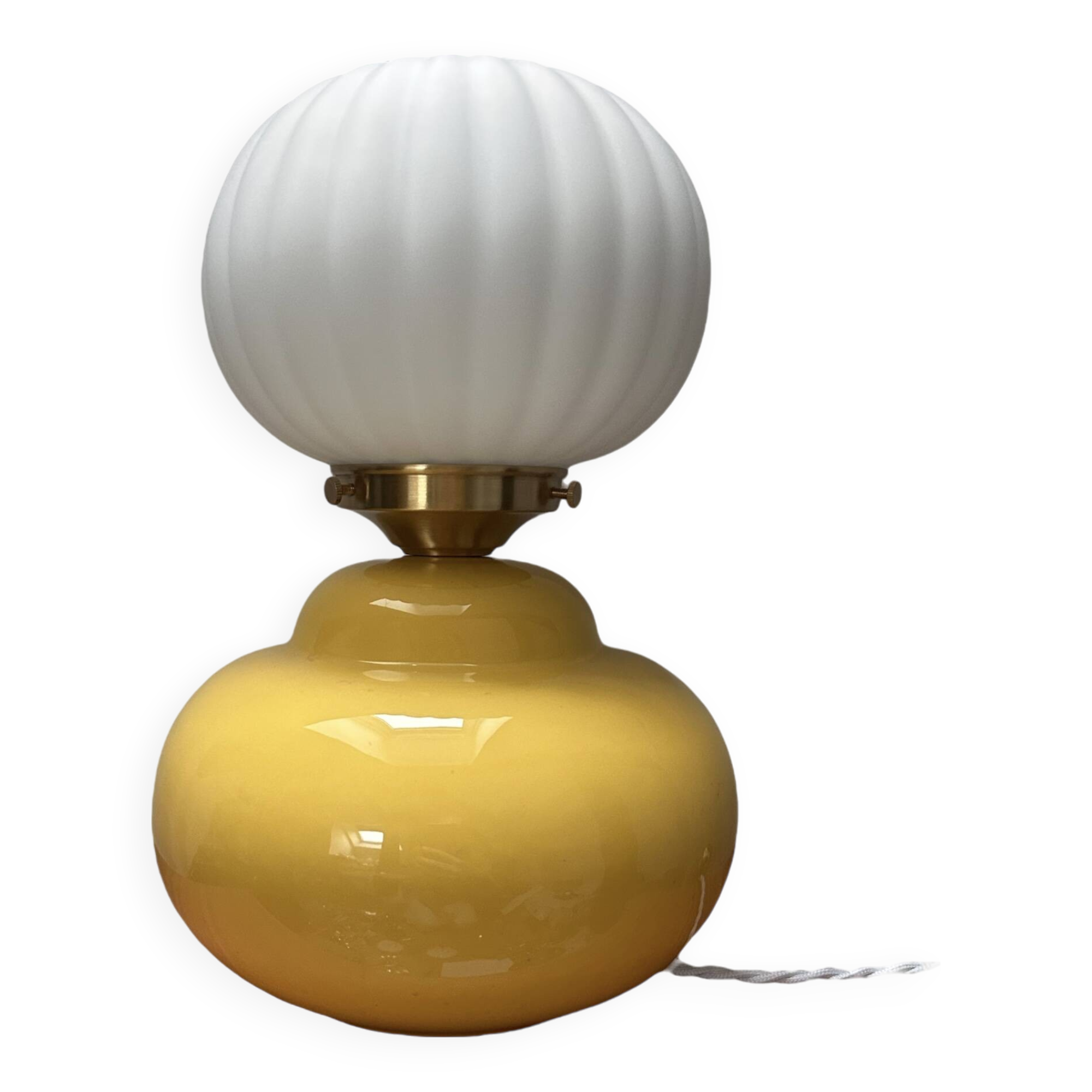 Vintage pleated globe bedside lamp