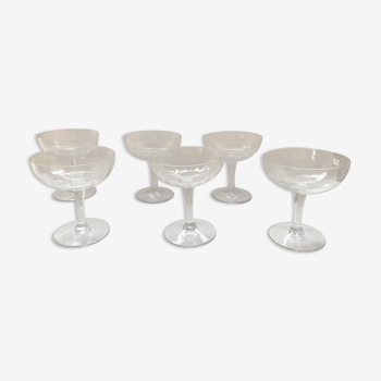 6 coupes à champagne en semi cristal