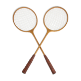 Vintage Wooden DDR Badminton Rackets, set of 2