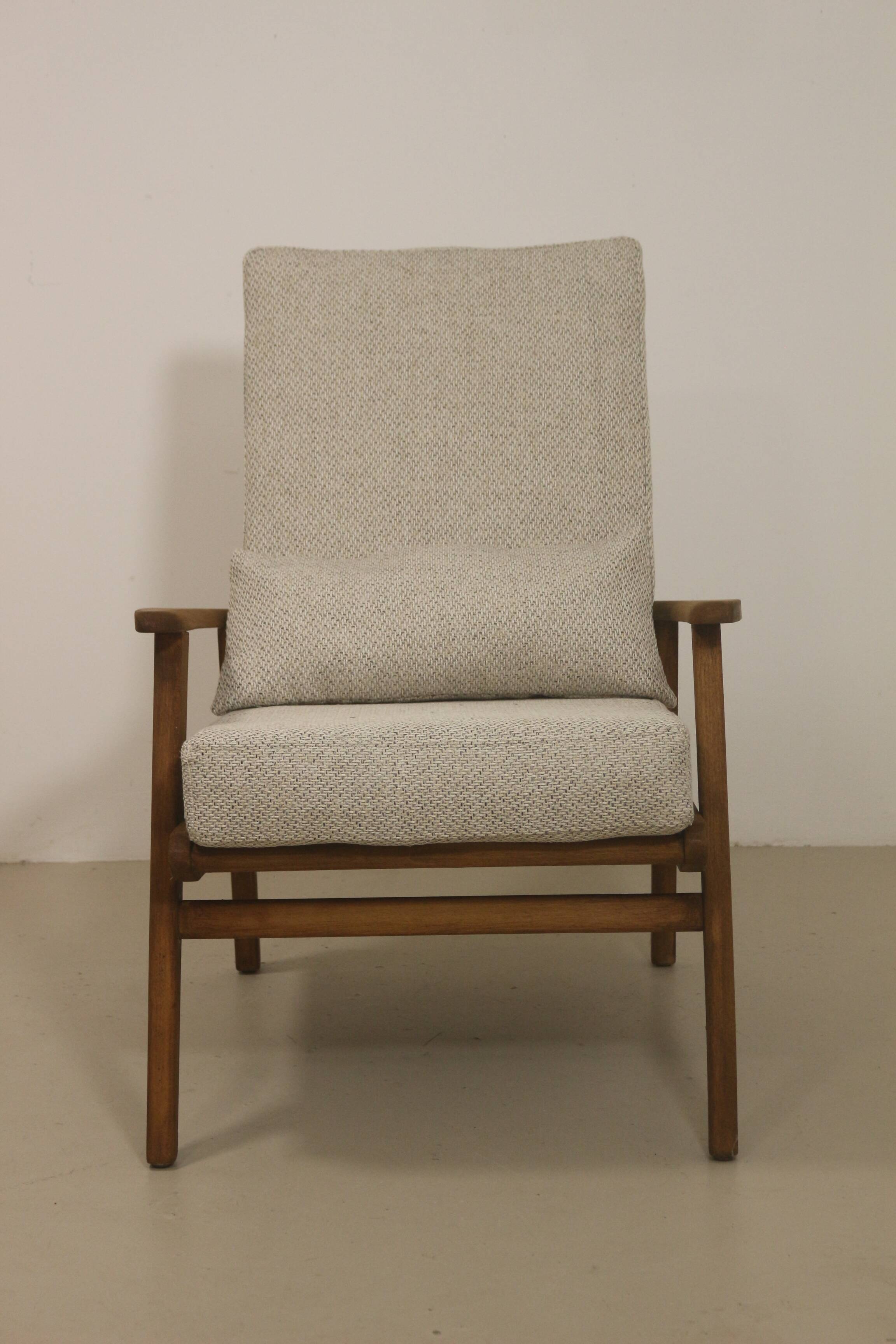 Scandinavian armchair 1960 rounded armrests