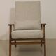 Scandinavian armchair 1960 rounded armrests