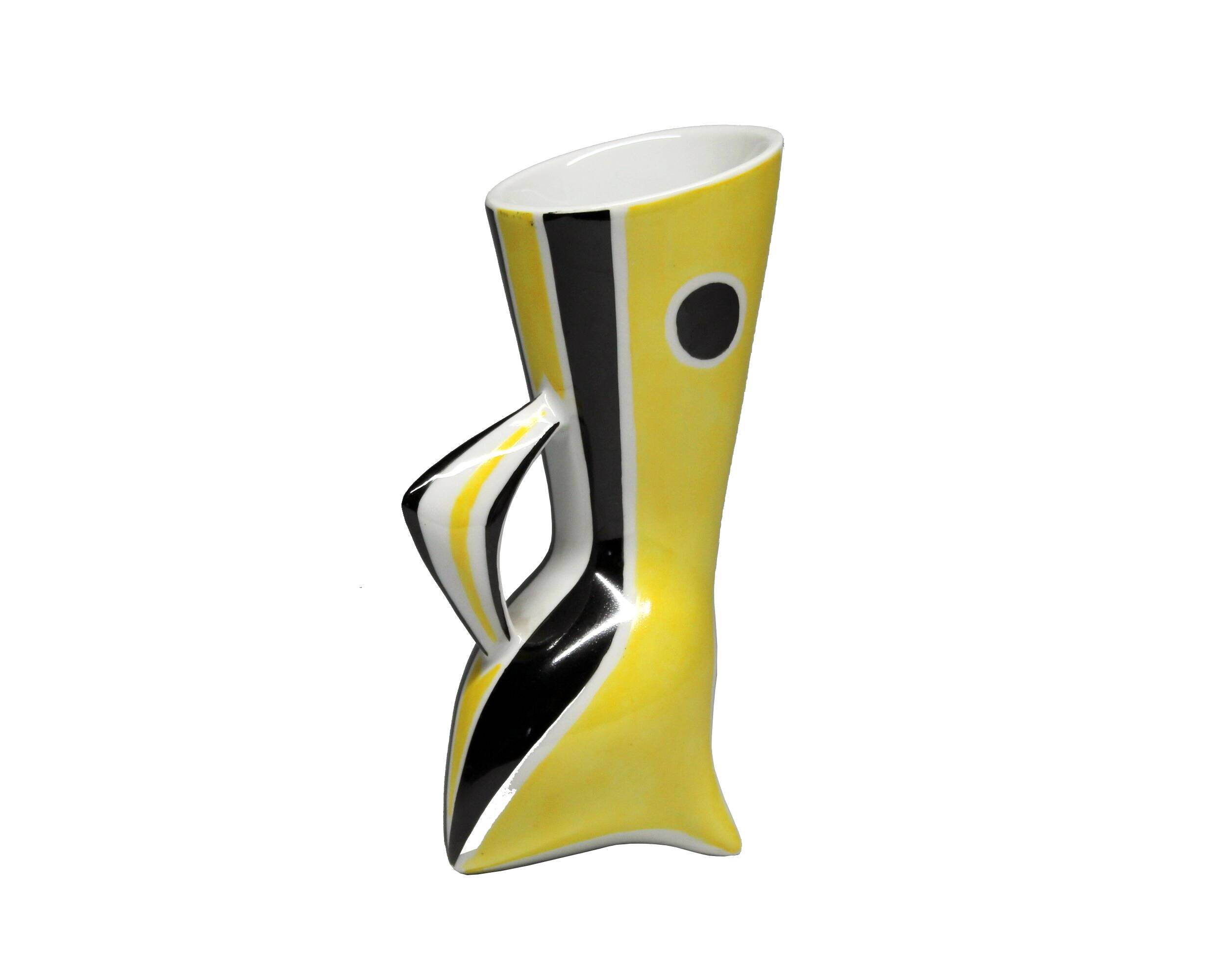 Vintage Vase • B&W “Wasp” Series • János Török • Zsolnay • 1950