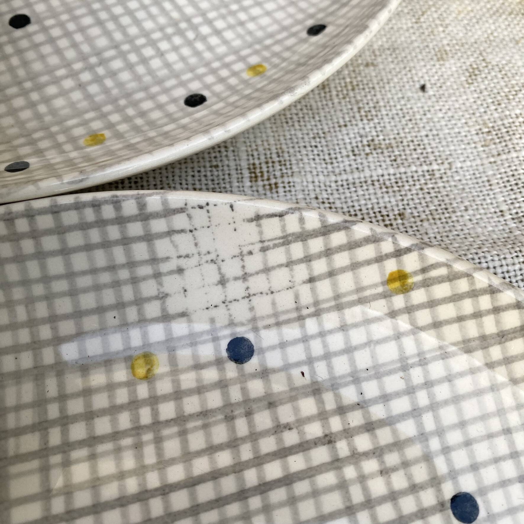 Villeroy & Boch Susanne flat plates, hand-painted decoration, 1960s.